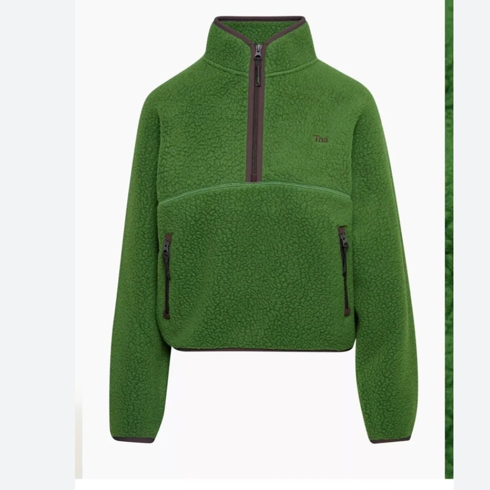 TNA Green Half-Zip Sweater